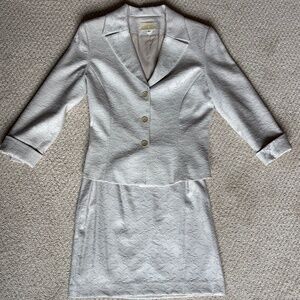 Cache skirt suit set floral silver gray 4/6